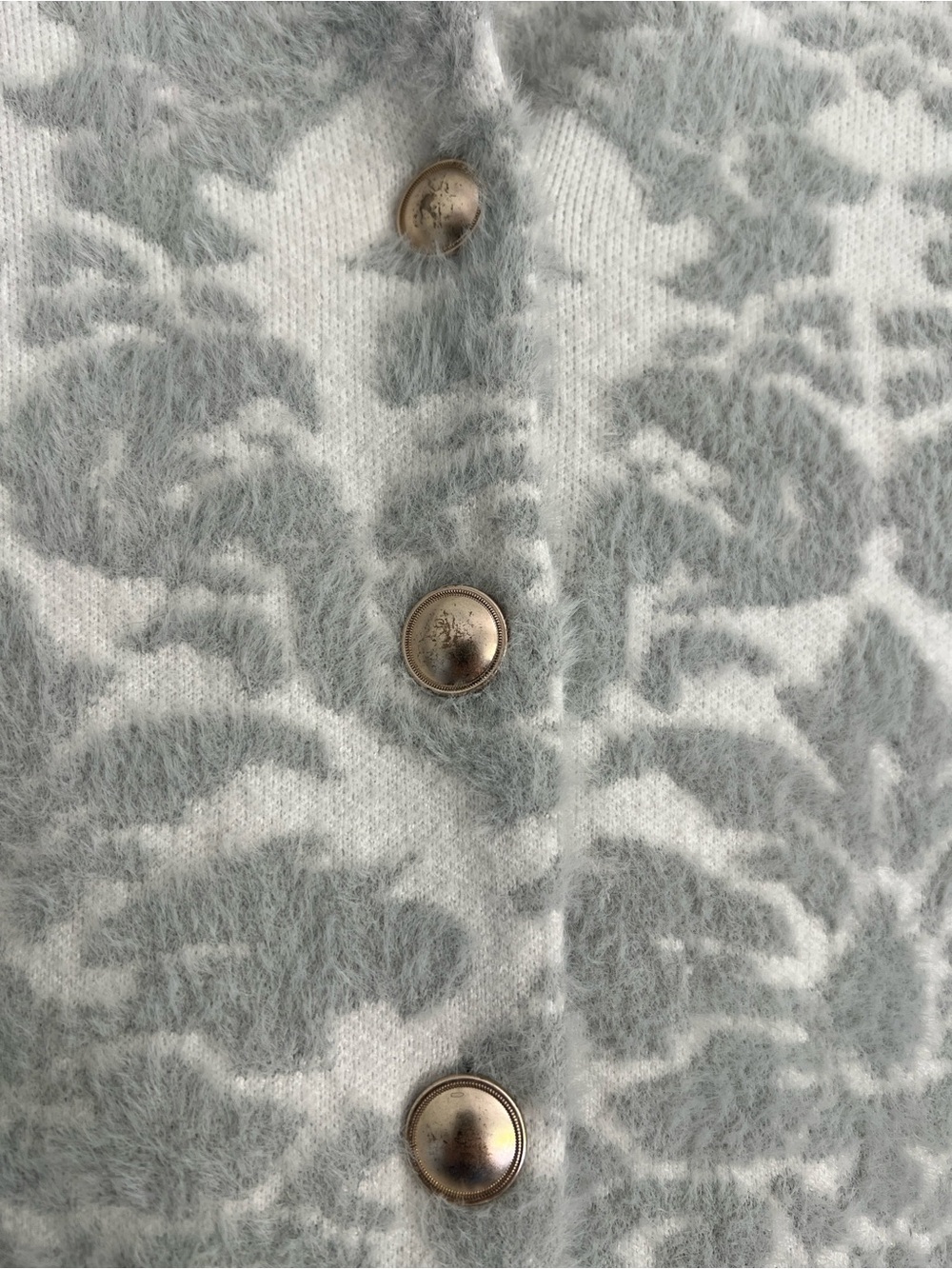Soft Floral Open Coatigan in Light Gray and Cream - Picture 5 of 7